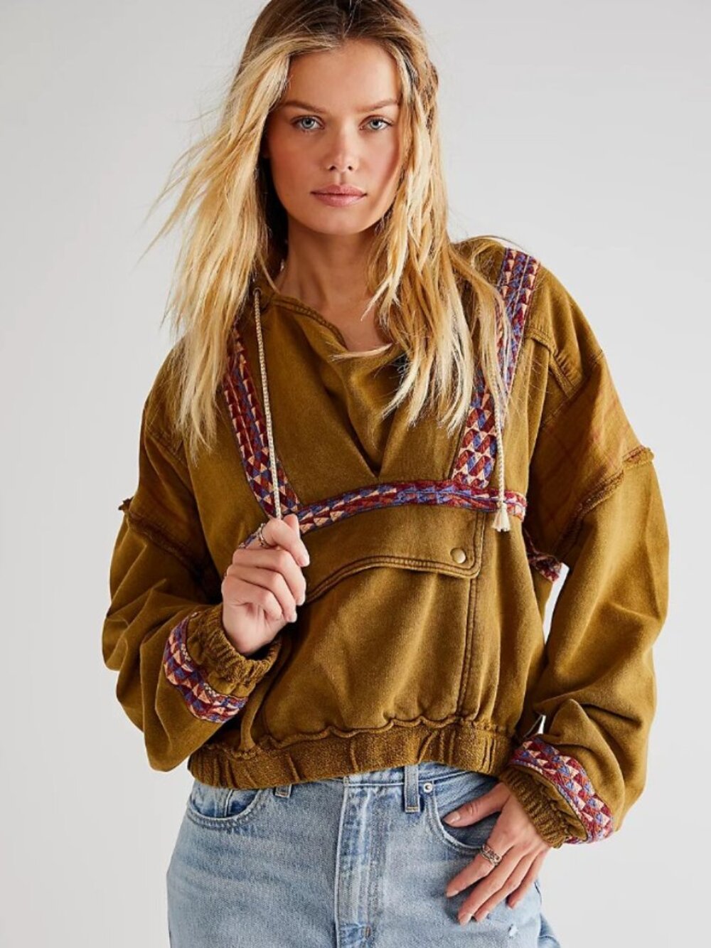 Free People We The Free Back Down Hooded Sweatshirt Size Small